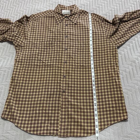 Ermenegildo Zegna brown fall plaid button down size L - Picture 10 of 10